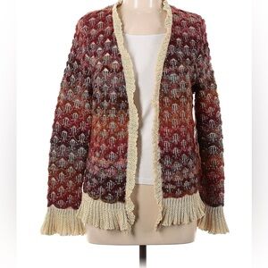 Nanette Nanette Lepore wool blend ruffle scallop cardigan xl